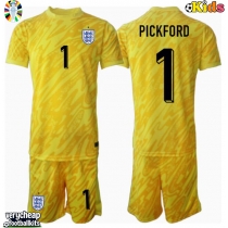England Jordan Pickford #1 Goalkeeper Replica Away Minikit Euro 2024 Short Sleeve (+ pants)